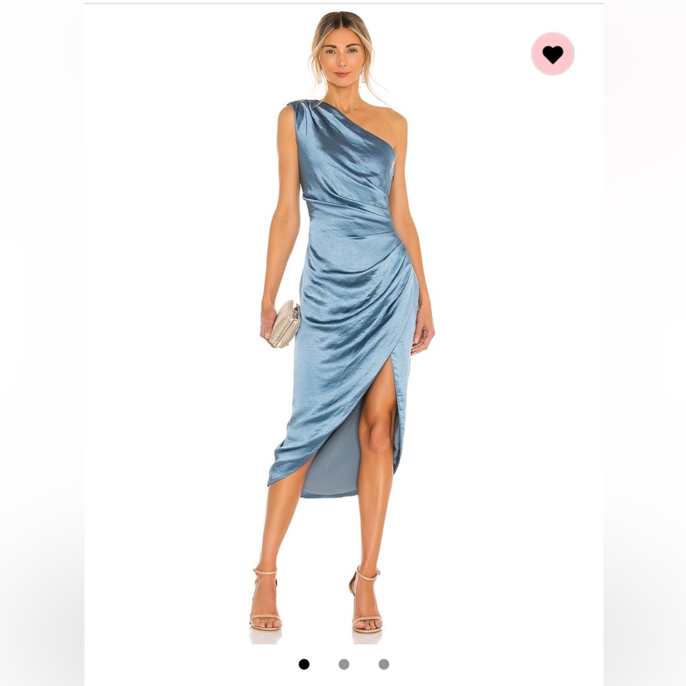 Elliatt Cassini One Shoulder Satin Blue Cocktail Dress Size M